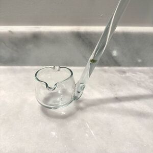 Vintage Elegant Ladle Long Clear Blown Glass for Punch Bowl
